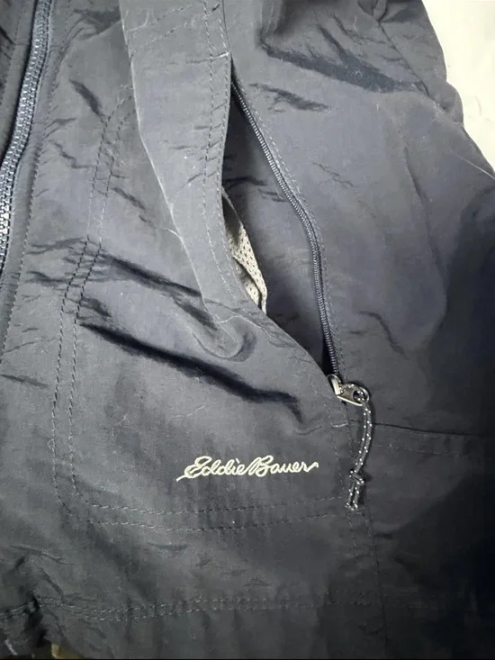 Eddie Bauer Navy Hooded Sleeveless Jacket Vest - Picture 5 of 5
